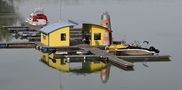 Bootshaus auf der Donau  von Bernd Rueger