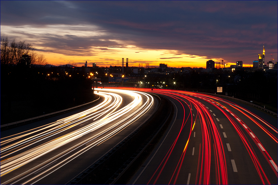 A661 nach Sonnenuntergang