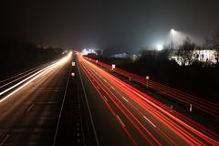 A7 Bispingen: Richtung Hamburg bei Nacht