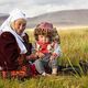 Mongolian eagle hunter family