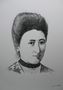 Rosa Luxemburg Scribble Portrait von Jan van den Hatt