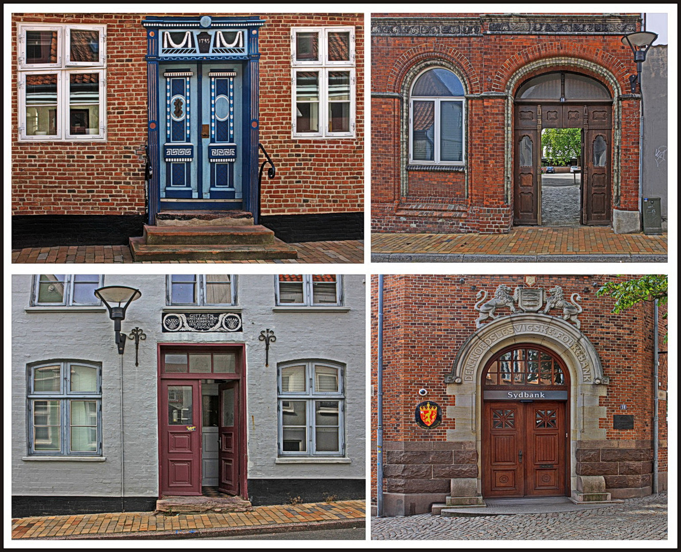 Aabenraa oder Åbenrå - alte Haustüren und Hofdurchgänge