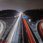 Aachener Kreuz bei Schnee Nacht