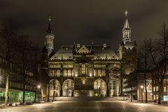 Aachener Rathaus bei Nacht