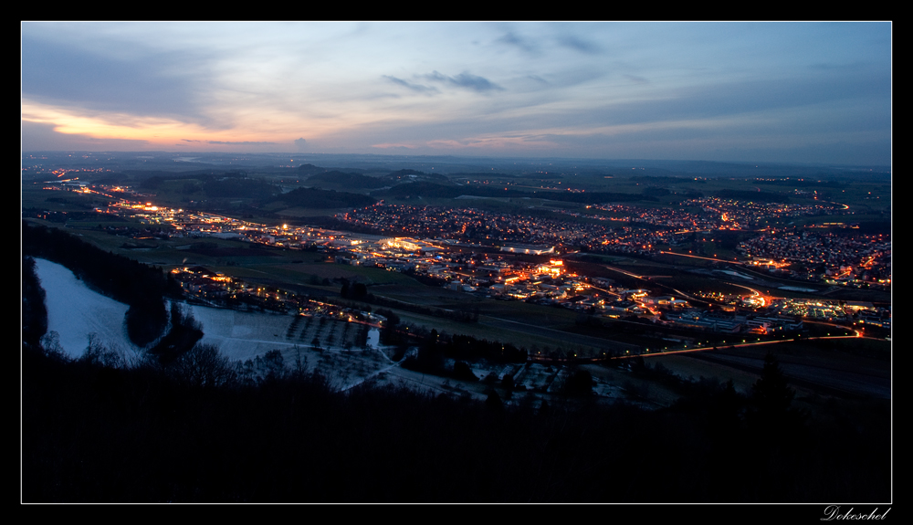 Aalen bei Nacht vom Aalbäumle