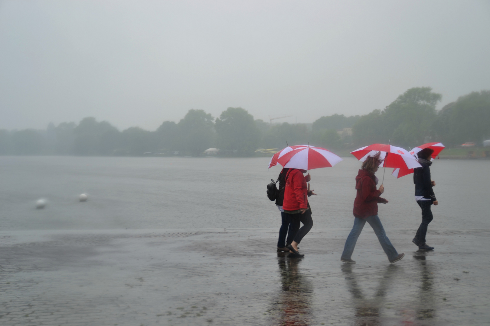 Aasee bei Regen