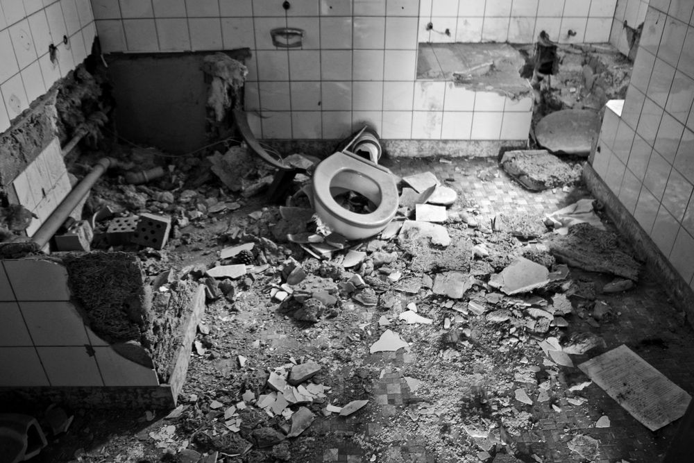 abandoned abbey #13 - desolate bathroom