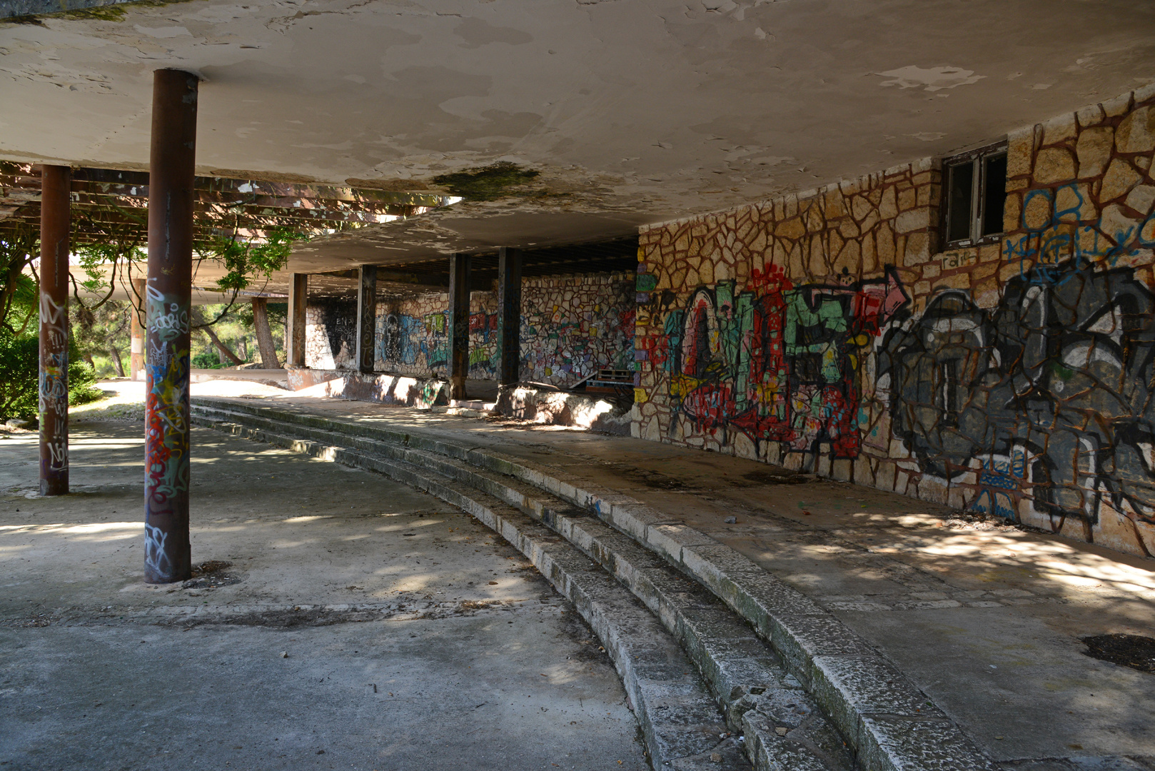 abandoned beach bar