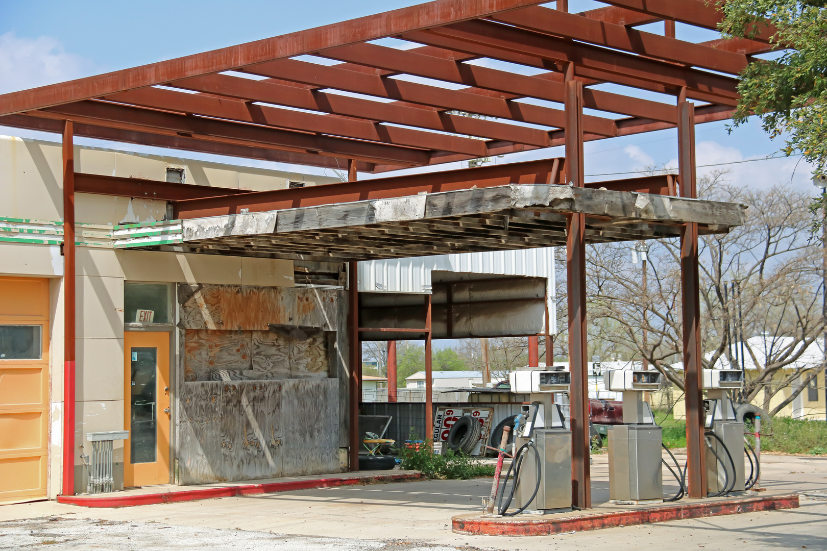 Abandoned fuel station