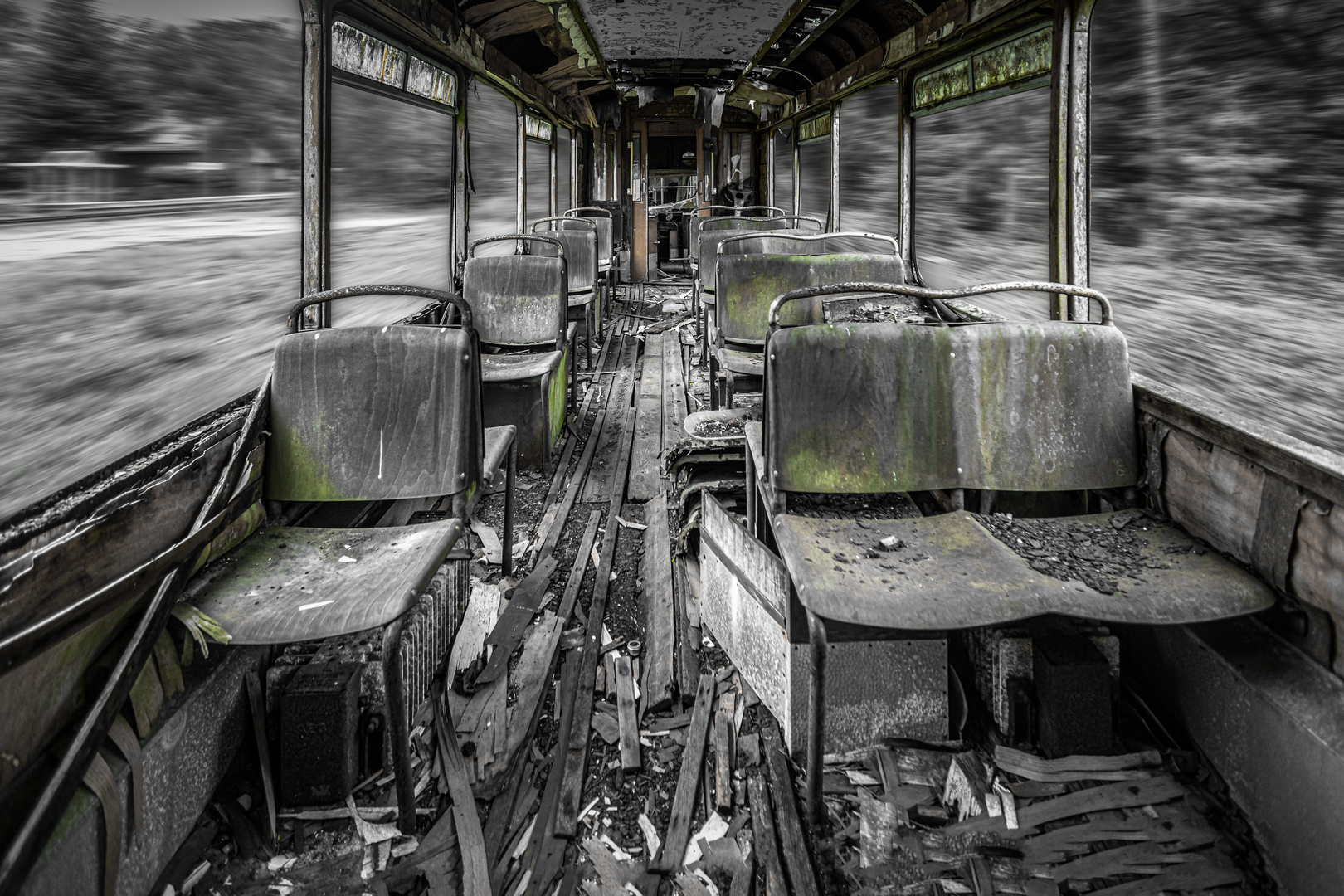 abandoned tram