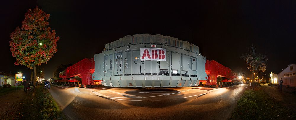 ABB Trafo Schwertransport in Simbach am Inn