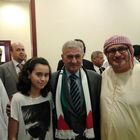 Abbas Zaki and Dr. Norman Ali Khalaf at the Palestinian Embassy in Abu Dhabi, UAE