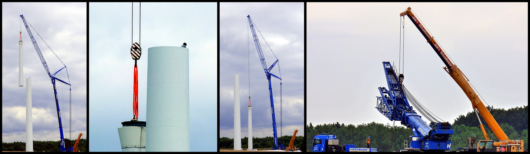 Abbau einer Windkraftanlage.