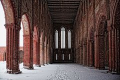 abbey chorin in snow