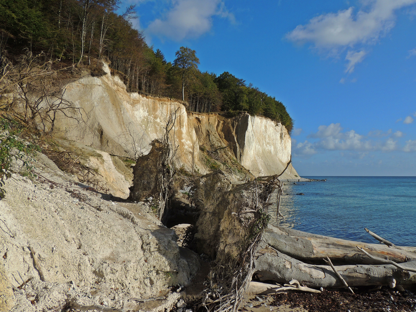 Abbrüche an den Kreidefelsen von Rügen