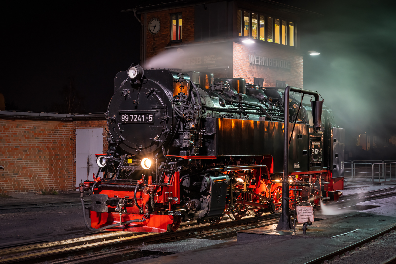 Abdampfen der Harzer Schmalspurbahn im Bahnhof Wernigerode