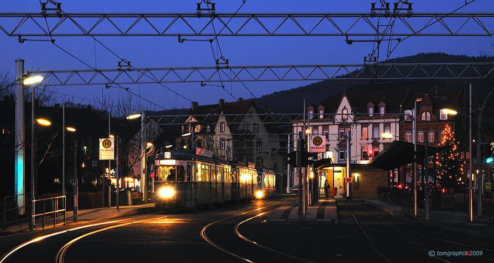 Abend am OEG-Bahnhof