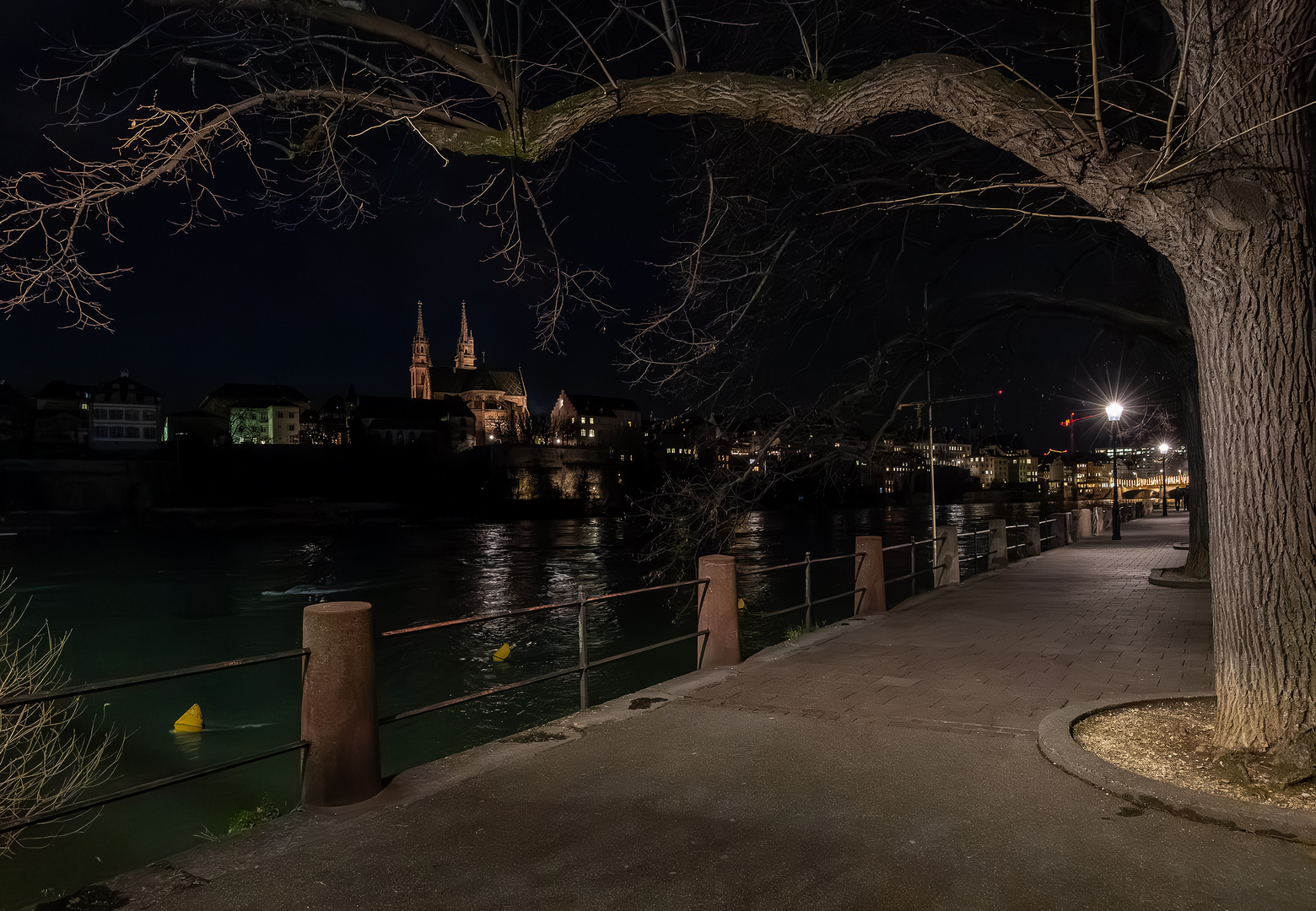 Abend am Rheinuferweg