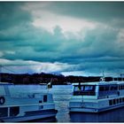 Abend an der Anlegestelle von Budenheim/Rhein