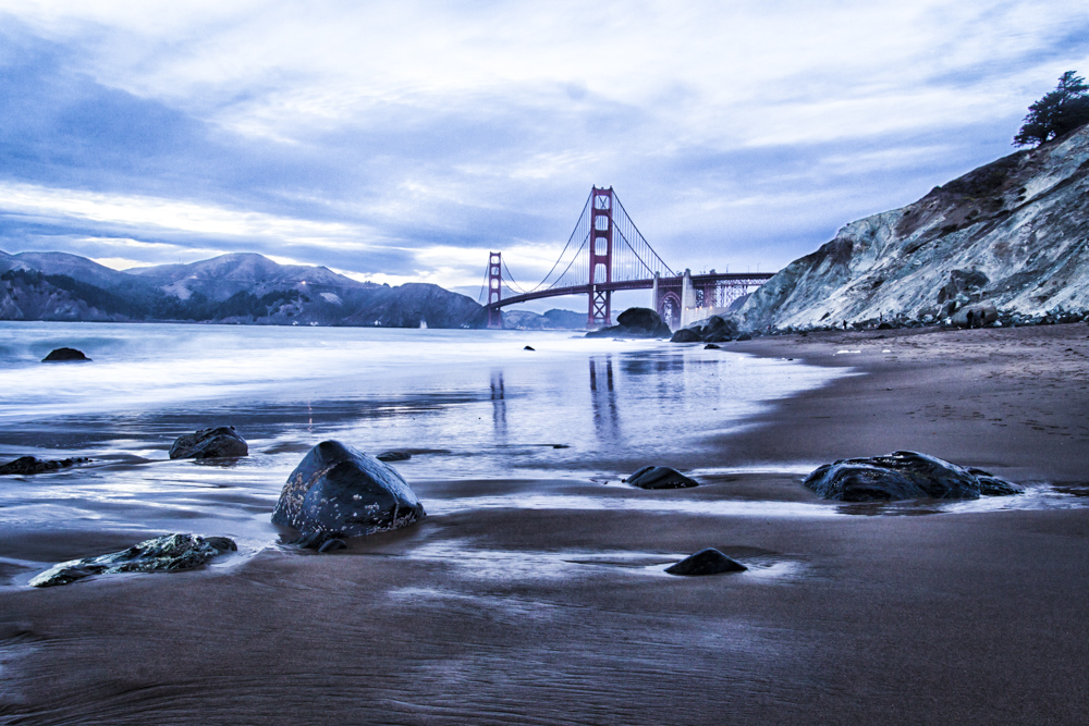 Abend an der Golden Gate Bridge