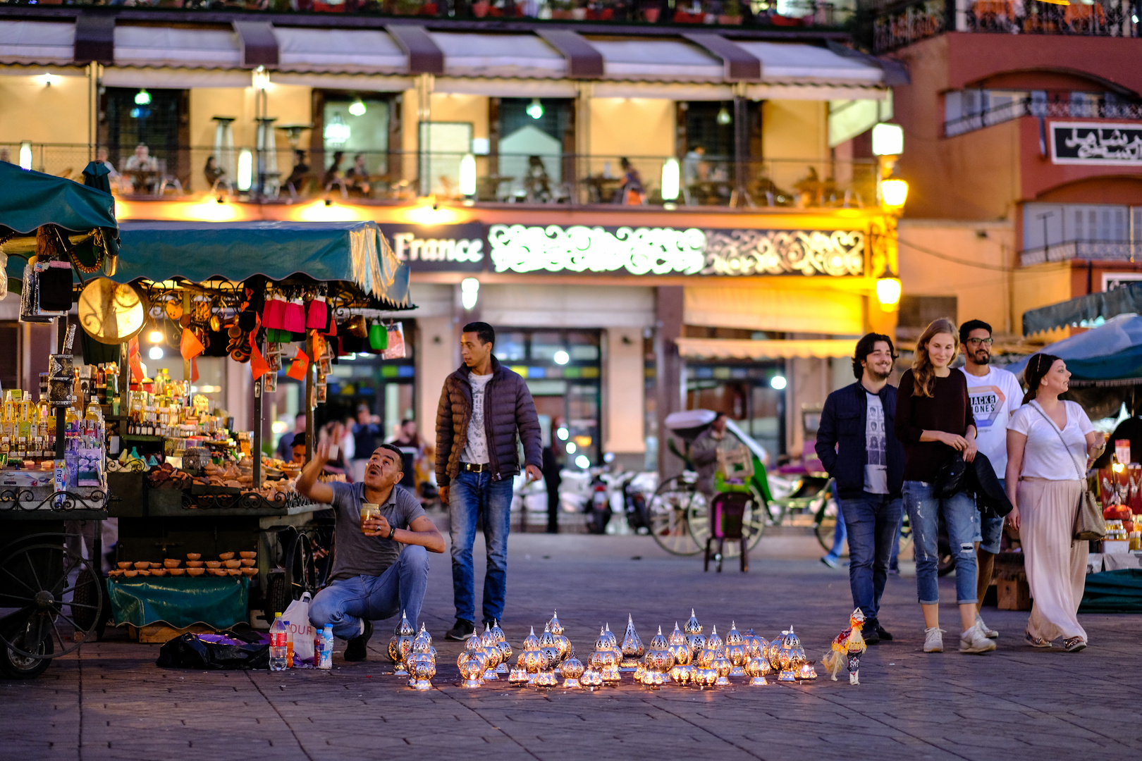 Abend auf dem Markt in Marrakesh.