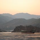 Abend auf dem Mekong kurz vor Pakbeng