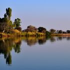 Abend auf dem Okavango