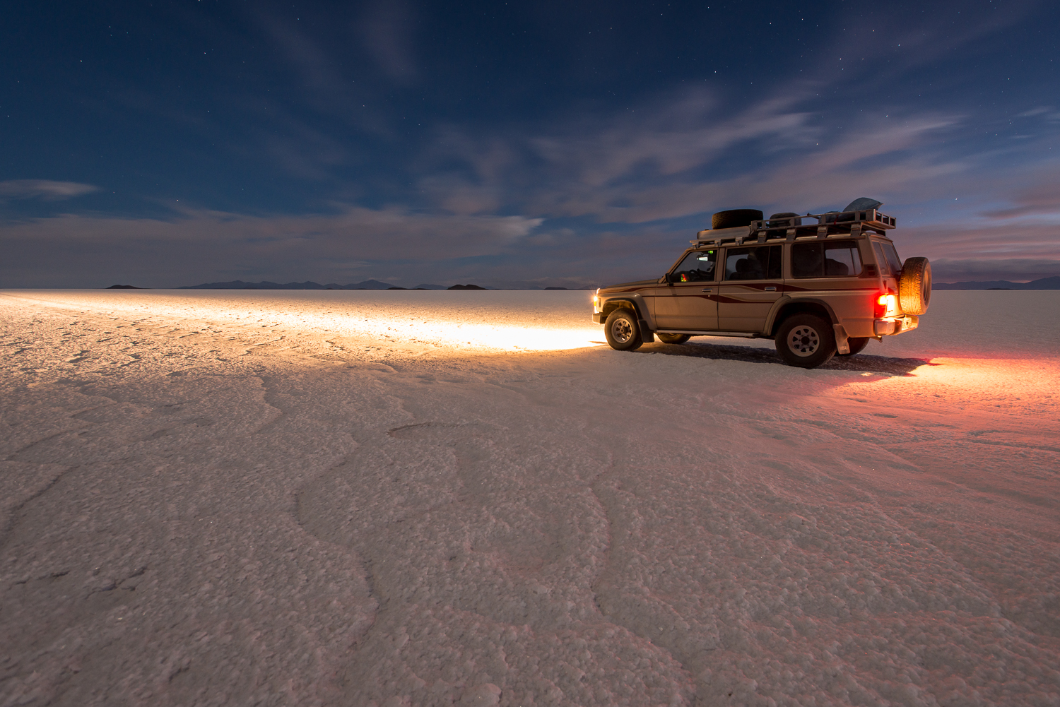 Abend auf dem Salar de Uyuni