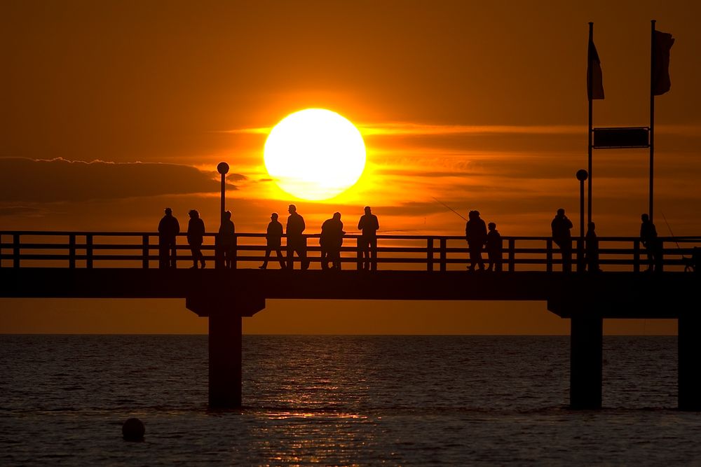 Abend auf der Zingster Seebrücke