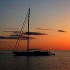 Abend-Aufnahme der Bucht in Port d'Andratax auf Mallorca