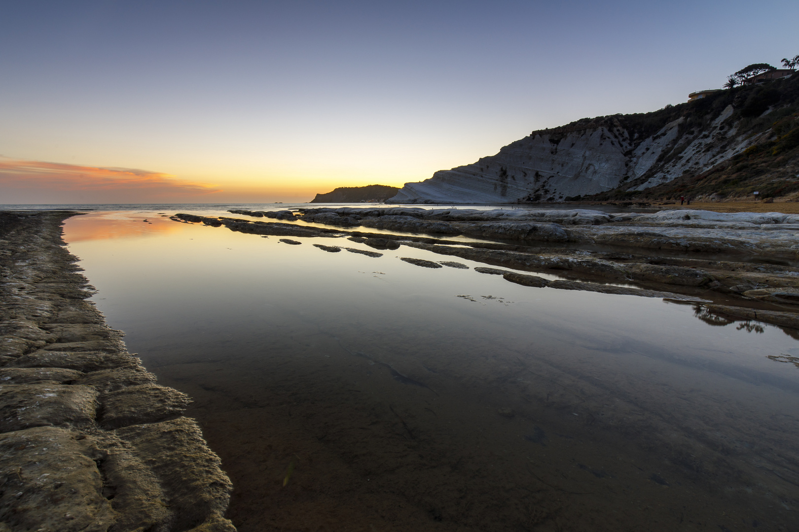 Abend bei den Scala dei Turchi, Agrigento, Sizilien