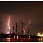 Abend Gewitter an der Weser