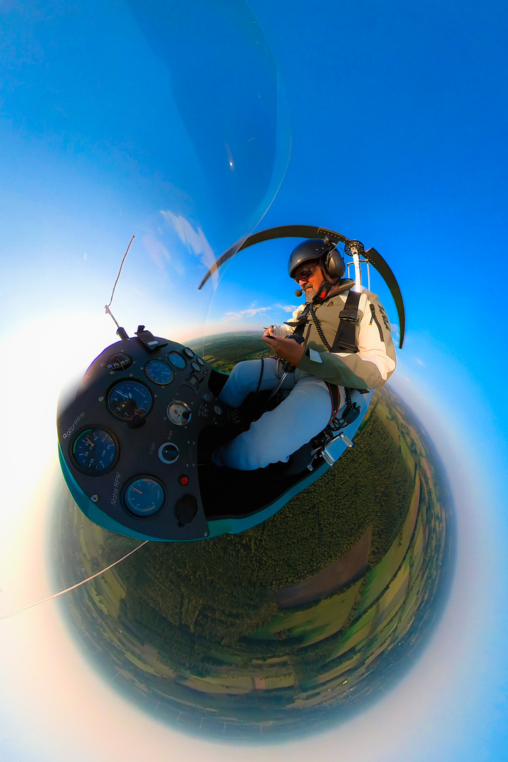 Abend im Cockpit (aerial tiny planet)