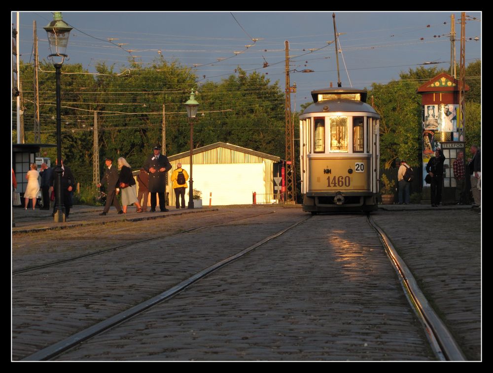 Abend im Straßenbahnmuseum Skjoldenaesholm (DK)