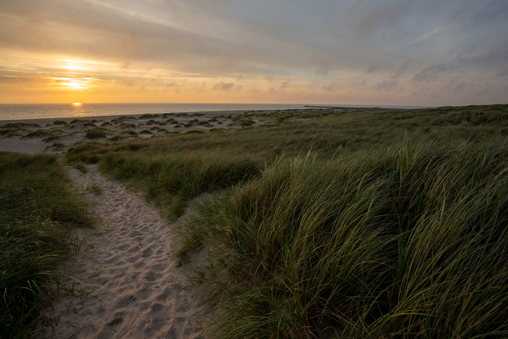 Abend in Jütland an der Nordseeküste