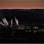 Abend Landschaft mit Windrädern