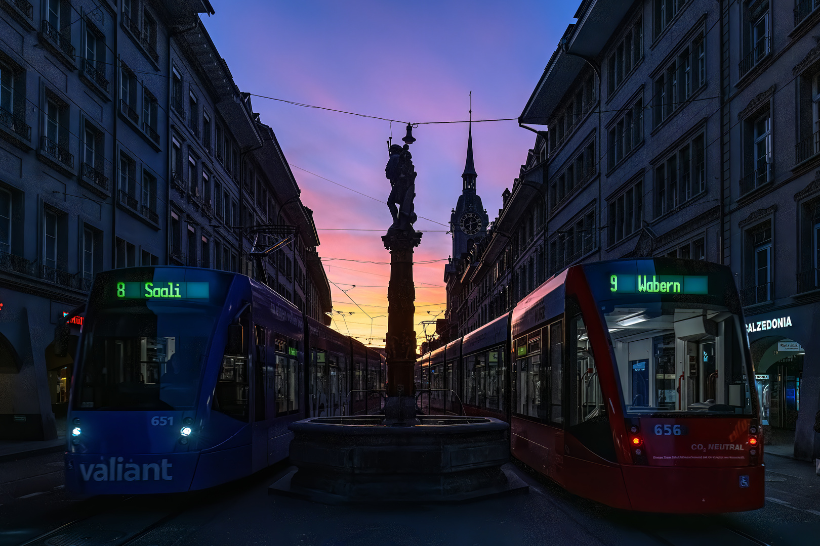 Abend mit Berner Tram