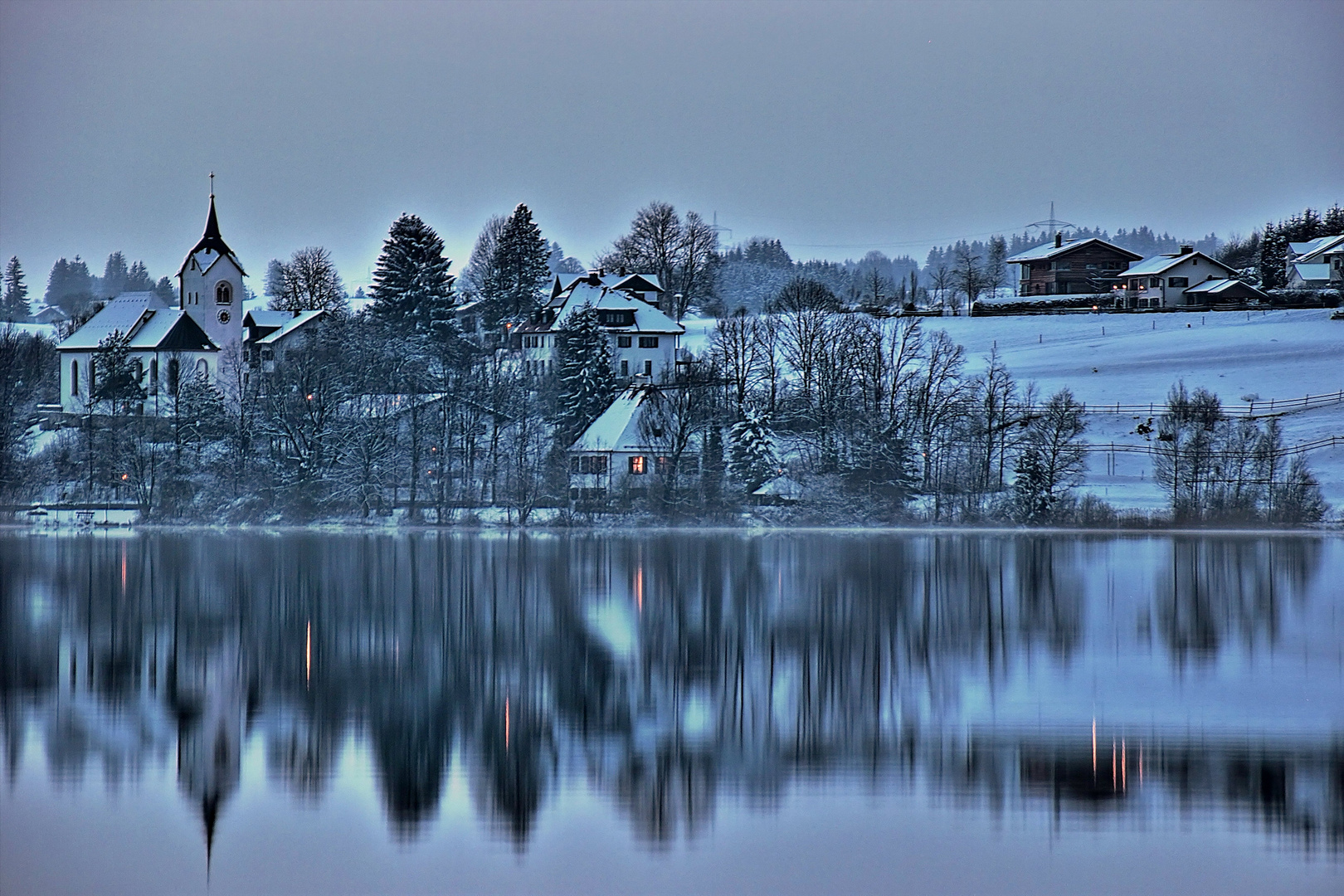 Abend Spaziergang im Nebel