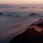 Abend-Stimmung der Berggipfel