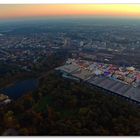 Abend über Bremen (Luftbild, aerial)