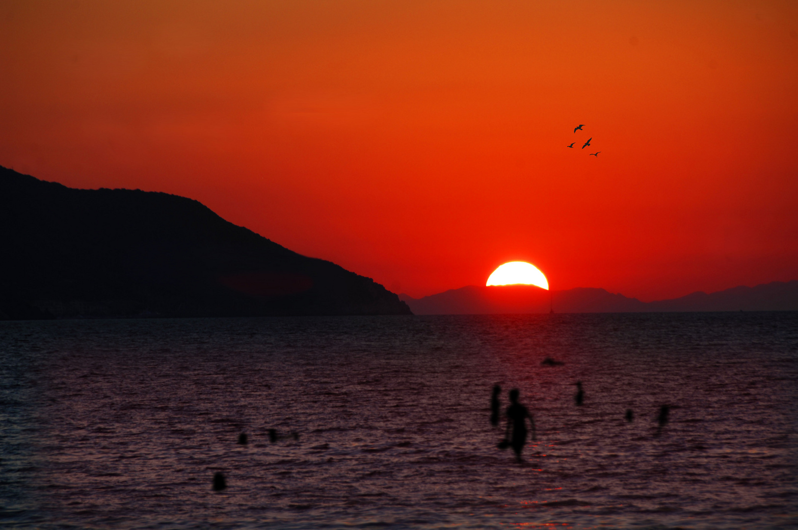 Abendbad auf Elba , Wasser 24 Grad