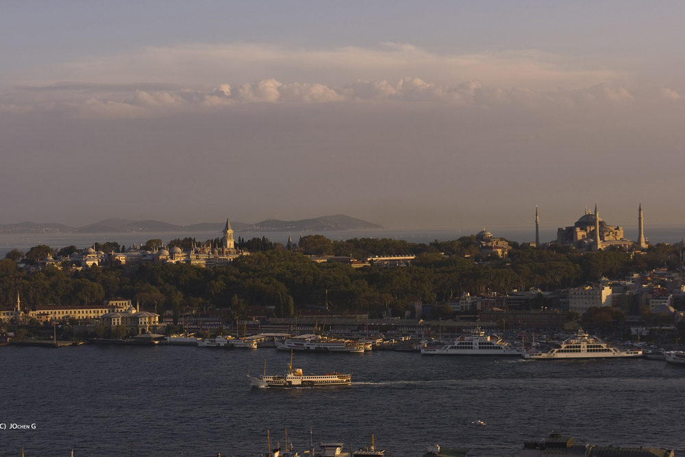 Abendblick auf Istanbuls Stadtteil Sultanahmet