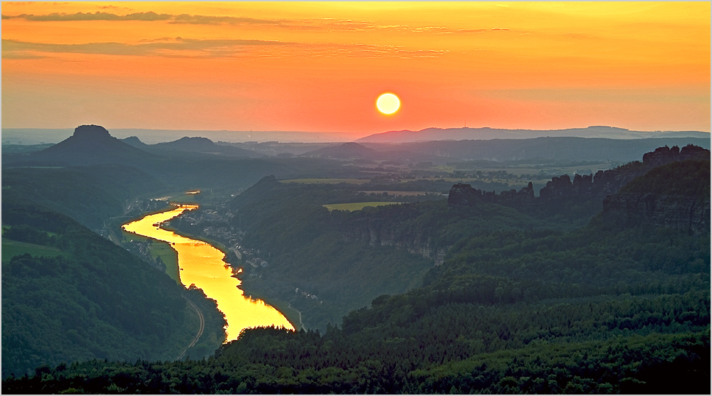 Abendblick vom Kipphorn am Großen Winterberg bei Bad Schandau