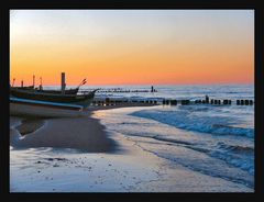 Abendboot im Abendrot