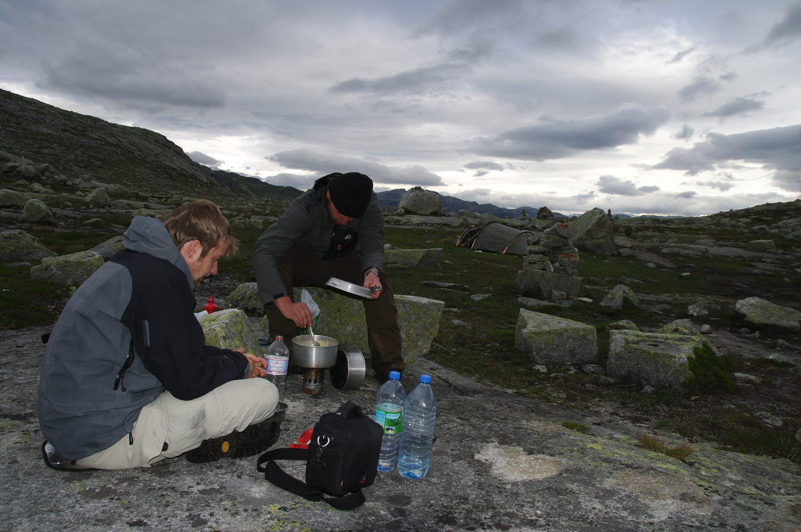 Abendbrot am Wildzeltplatz auf der Hardangervidda