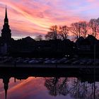 Abenddämmerung am Hafen in Stade