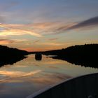 Abenddämmerung am Onega-See, Russland.