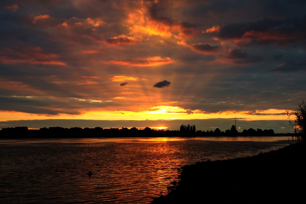 Abenddämmerung an der Elbe