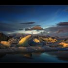 Abenddämmerung an der Gletscherlagune Jökulsárlón (Island)