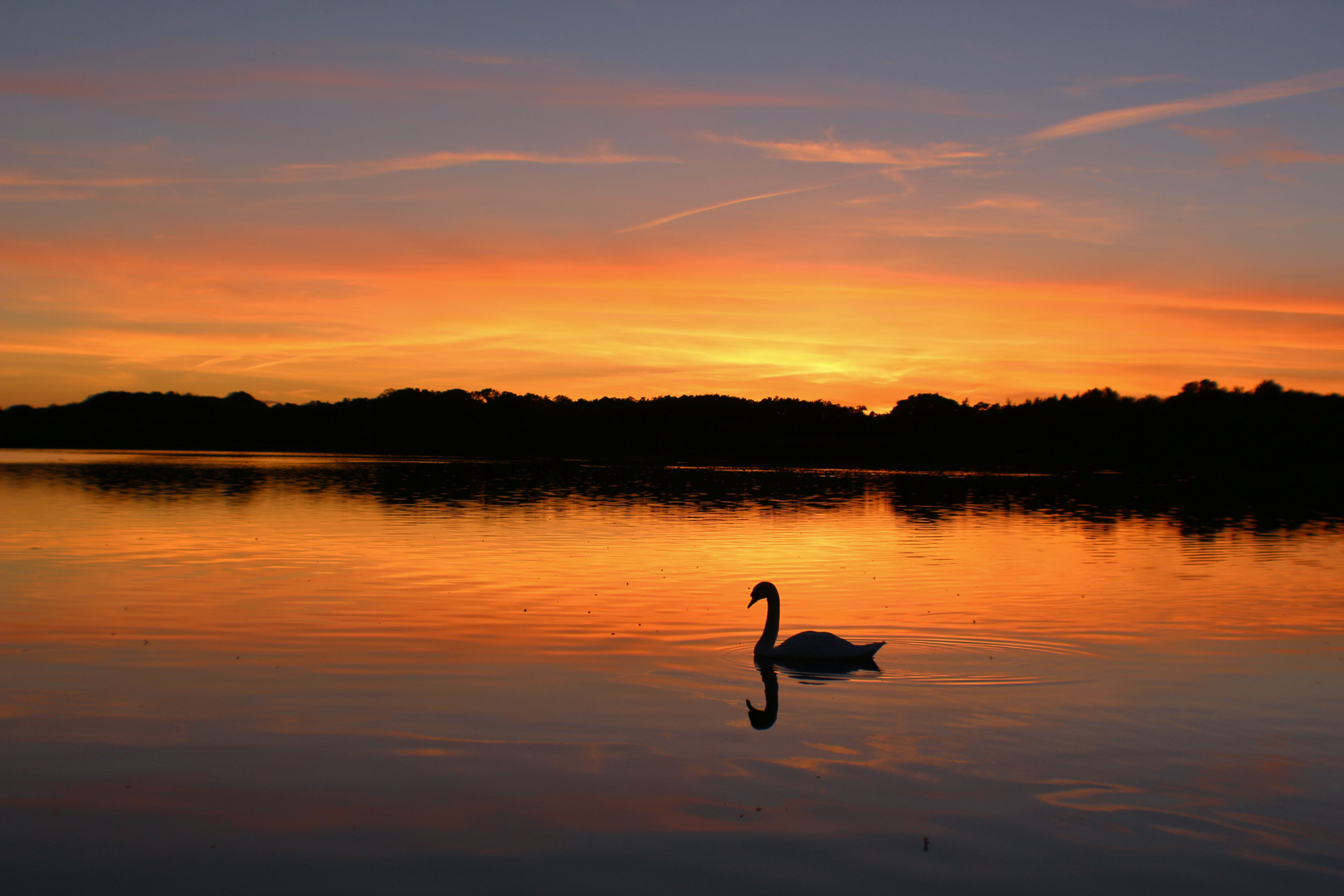 Abenddämmerung an ein See wo ich gerne bin